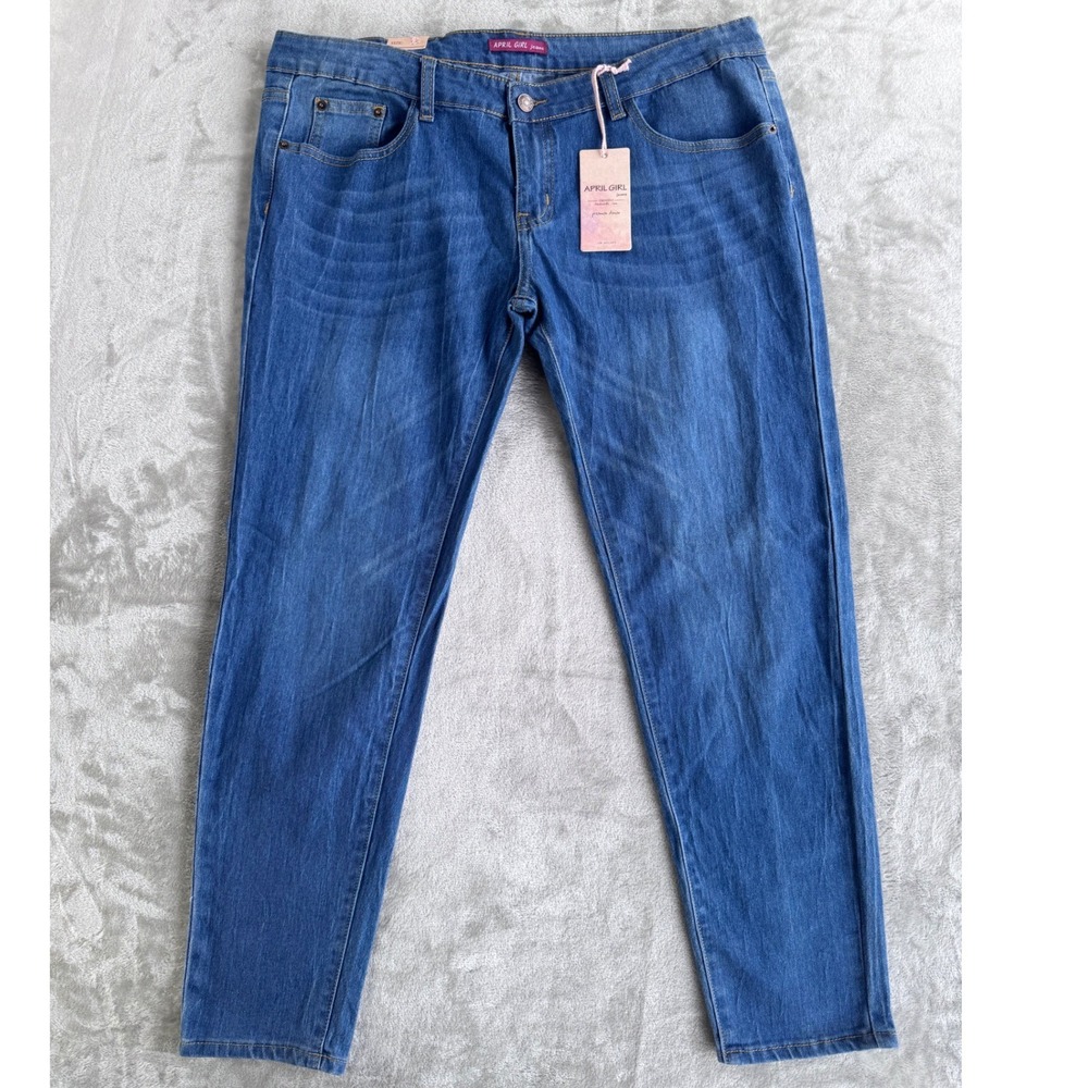 April Girl Jeans Womens Size 15 Blue Stretch Skinny‎ Y2K Preppy Denim Pants